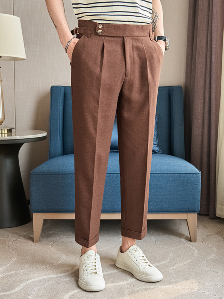 Men's Casual Linen-Blend Trousers