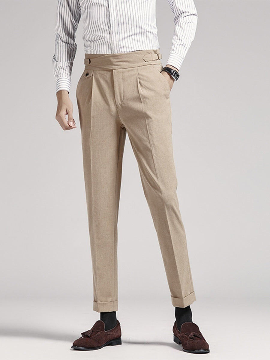 Naples Straight-Leg High-Waisted Business Casual Nine-Point Pants