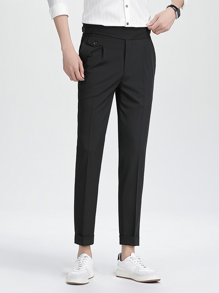 Naples Straight-Leg High-Waisted Business Casual Nine-Point Pants