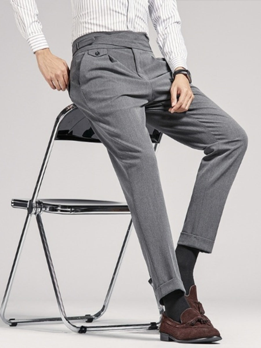 Naples Straight-Leg High-Waisted Business Casual Nine-Point Pants